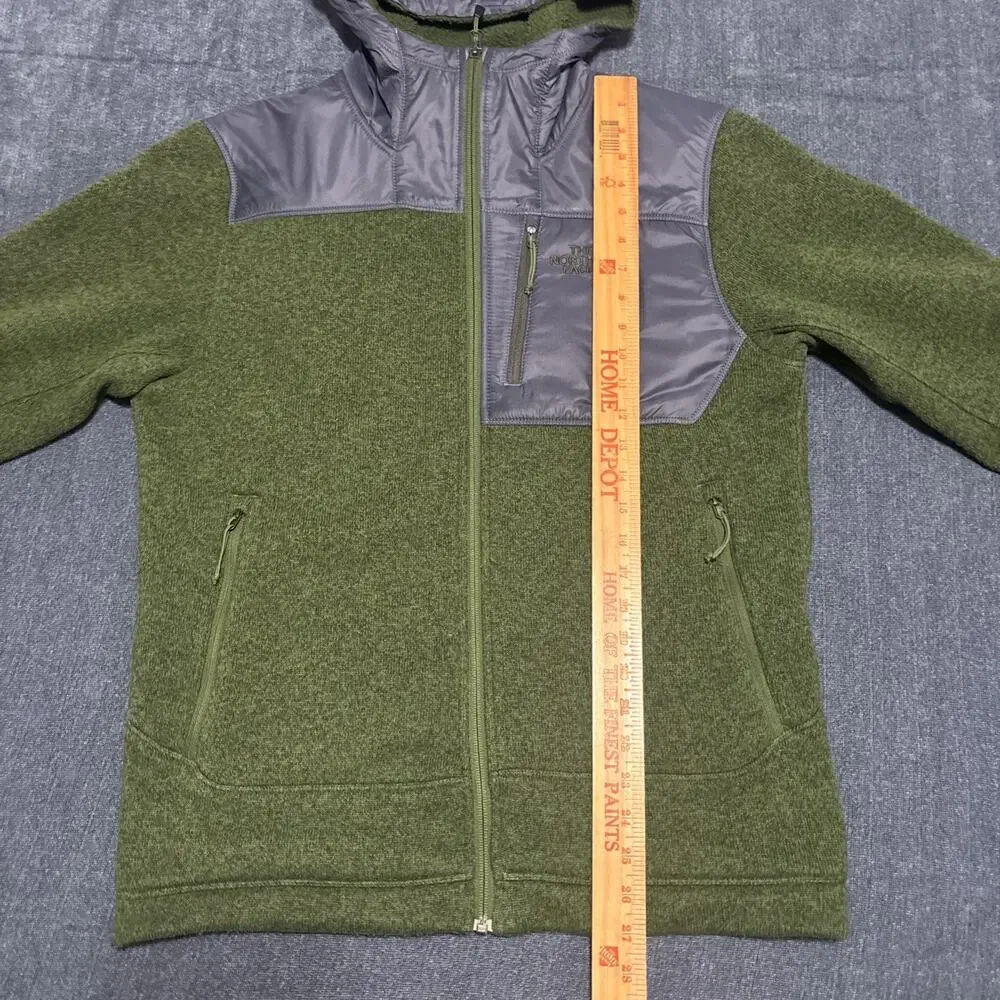 THE NORTH FACE Hoodie Size Medium Green Mens Full Zip Sweatshirt